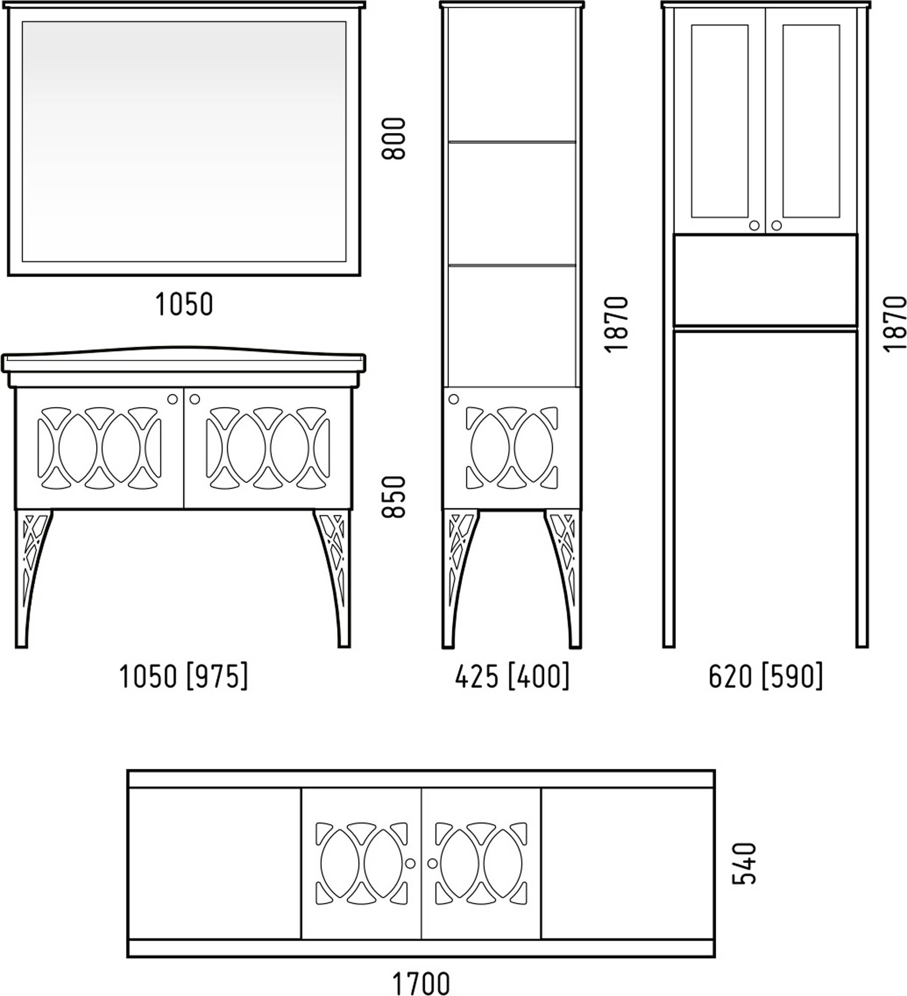 Шкаф-пенал Corozo Таормина 40 SD-00000306 в интернет-магазине Kingsan