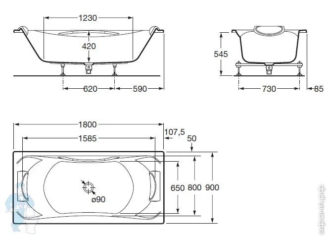 Внешняя часть набора для слива и перелива Hansgrohe 58185140, шлифованная бронза