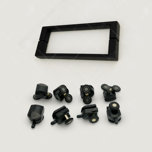Купить прямоугольный душевой уголок RGW CL-48B 160x80 с алюминиевым профилем чёрного цвета с двухстворчатой стеклянной дверью и с боковой неподвижной стеклянной панелью.