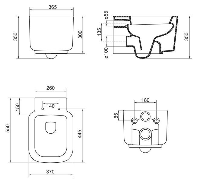 Унитаз подвесной BelBagno VASO BB127CH, белый, в современном стиле фото