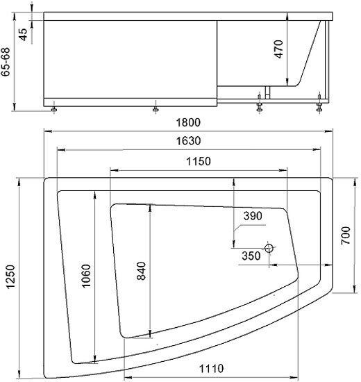 Ванна акриловая Santek Тенерифе 170x70 белая 1.WH30.2.207