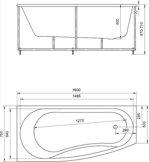 RUB SOISSONS E2931-00 ванна 160х70 в интернет-магазине Kingsan