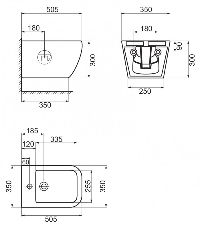 Биде подвесное BelBagno ALPINA BB10100BH в интернет-магазине Kingsan