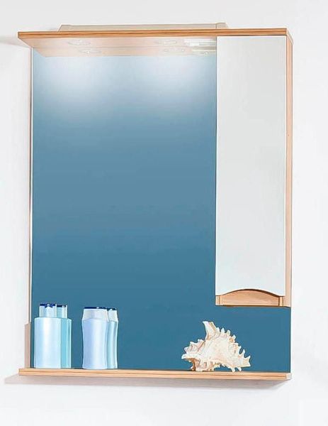 Зеркальный шкаф Бриклаер Токио 60 правое светлая лиственница/белый в интернет-магазине Kingsan