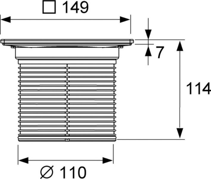 Декоративная решетка TECE TECEdrainpoint S quadratum, 150 мм, в стальной рамке, с монтажным элементом
