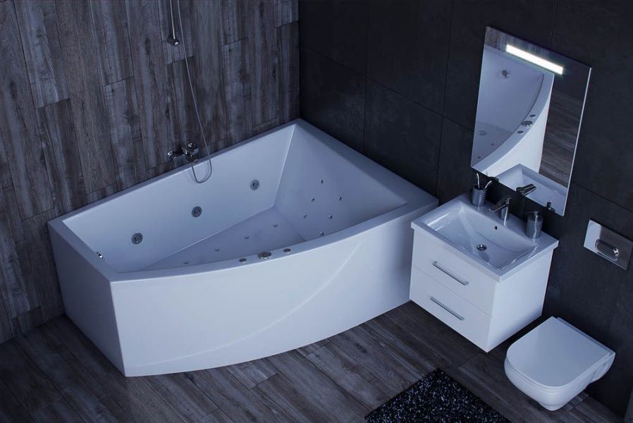 Акриловая ванна Акватек Оракул 180x125 правый, с фронтальной панелью, с боковой панелью фото