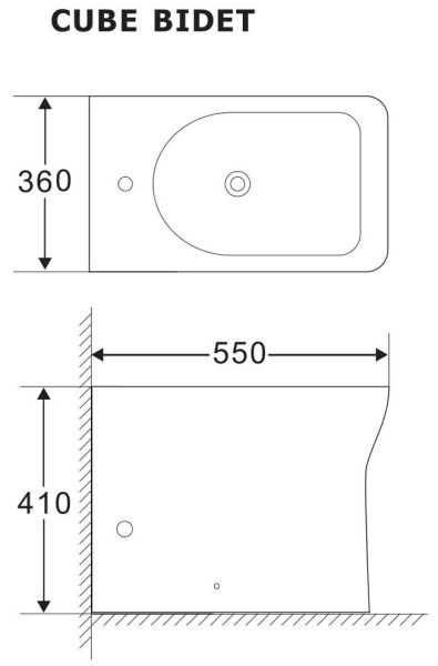 Биде напольное Aquanet Cube-B CL-12248F