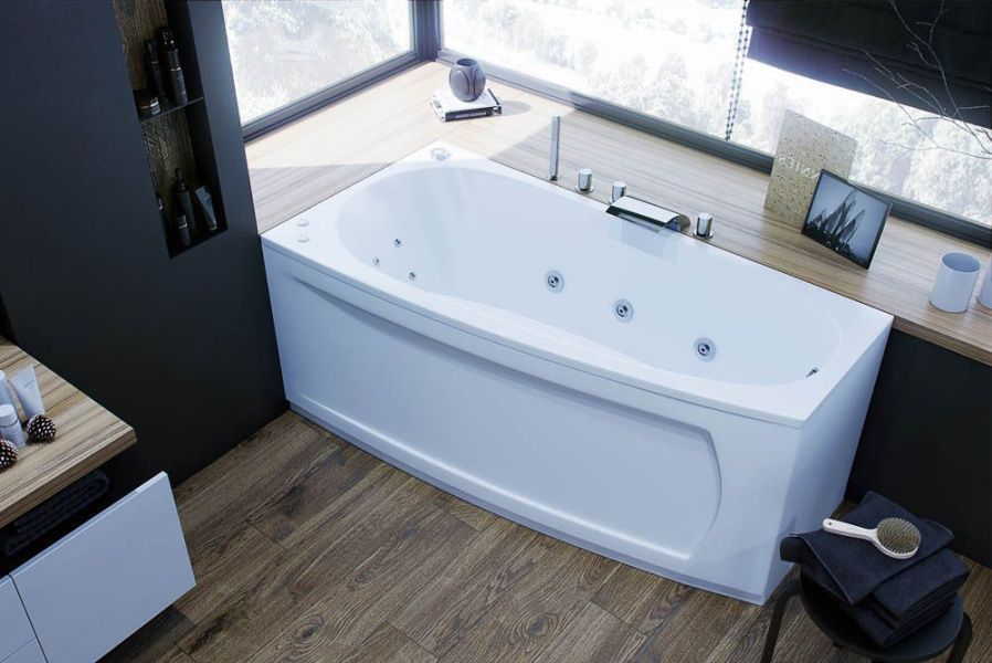 Акриловая ванна Акватек Пандора 160x75 левая, с фронтальной панелью, (вклеенный каркас) фото