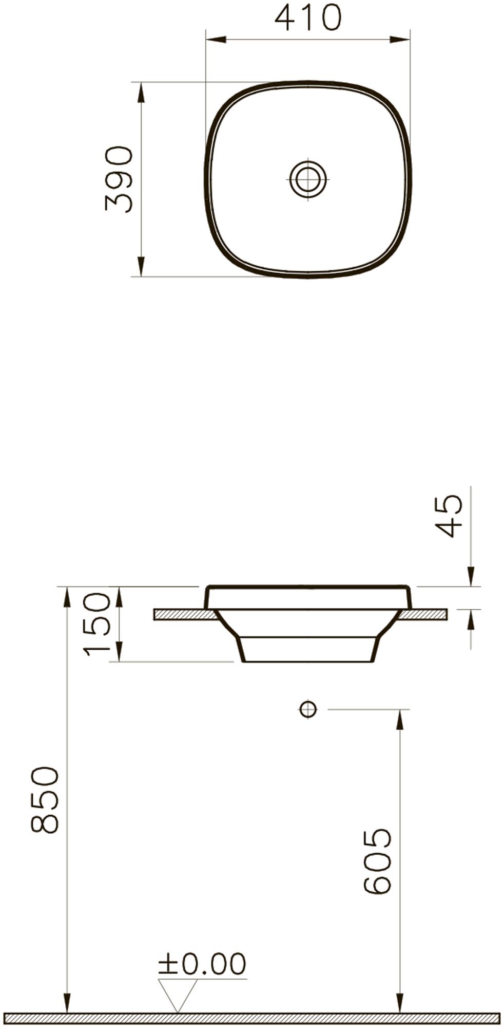 Накладная раковина Vitra Frame 41 фото