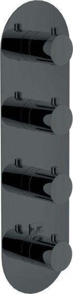 WE00104/TFLP PLUS термостатический смеситель для ванны 4 выхода (внешняя часть), глянцевый черный в интернет магазине KingSan