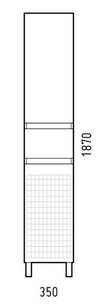 Шкаф-пенал Corozo напольный Алабама 35 Z1, корзина, белый