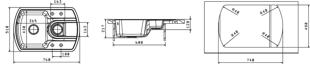 Мойка кухонная Florentina Нире 760К Шампань