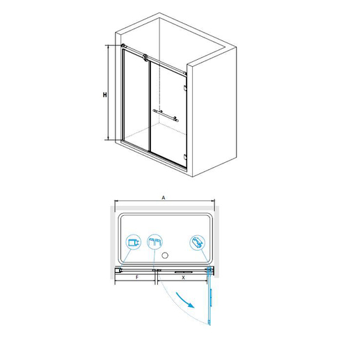 Душевая дверь RGW VI-01 90x195 в интернет-магазине Kingsan