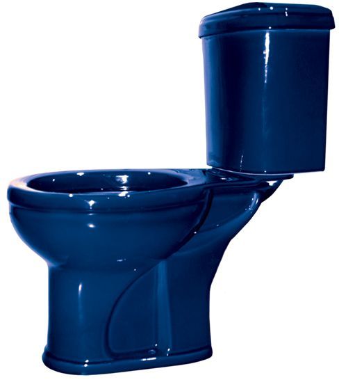 Унитаз-компакт Оскольская керамика Дора Стандарт синий, нижний подвод воды, горизонтальный выпуск 47355130402, фото