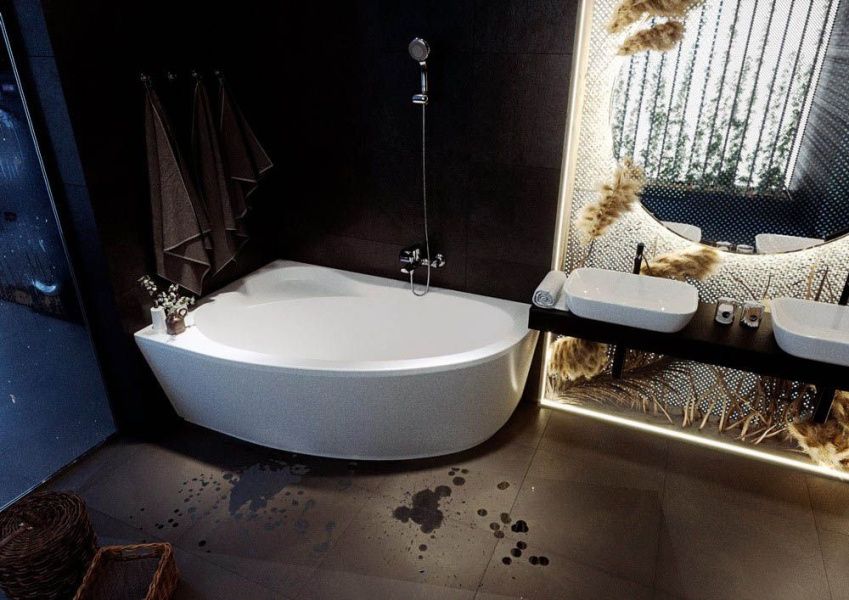 Акриловая ванна Акватек Фиджи 170х110 левая, с фронтальной панелью фото