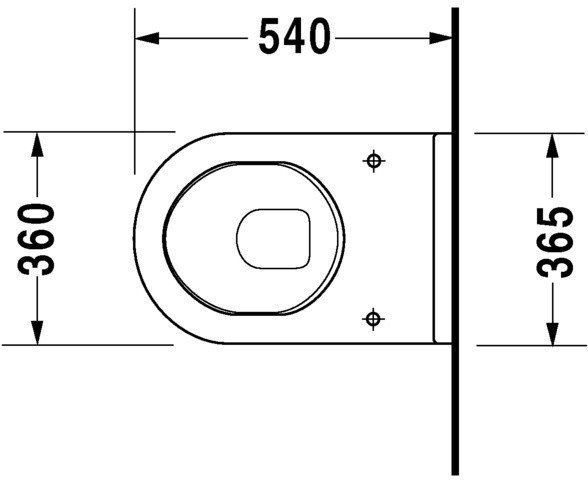 Унитаз подвесной Duravit Starck 3 standard овальной формы, 54 см 2200090000