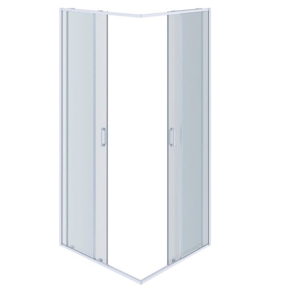 AQ ARI KV 10020CH Душевой уголок квадратный, двери раздвижные 1000x1000x2000 профиль хром, стекло прозрачное в интернет-магазине Kingsan