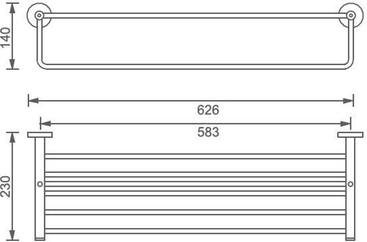 Держатель для полотенец Aquanet 4562MB (60 см), Настенный монтаж