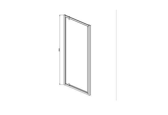 AQ ARI PI 09020BL Душевая дверь, распашная 900x2000 профиль черный, стекло прозрачное в интернет-магазине Kingsan