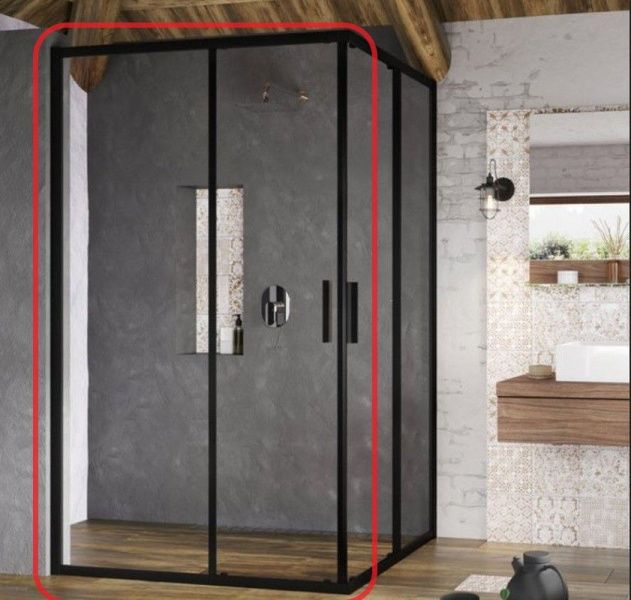 BLSRV2K-90 черный+Transparent, дверь для комбинации с дверью в интернет-магазине Kingsan