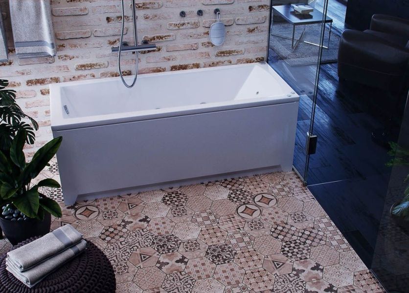 Акриловая ванна Акватек Либра 170х70 NEW, с фронтальной панелью (слив слева, вклеенный каркас) фото
