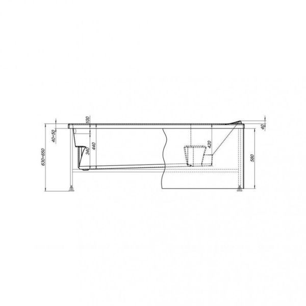 Фронтальная панель для прямоугольной ванны  Aquanet 170 черная с доставкой и установкой