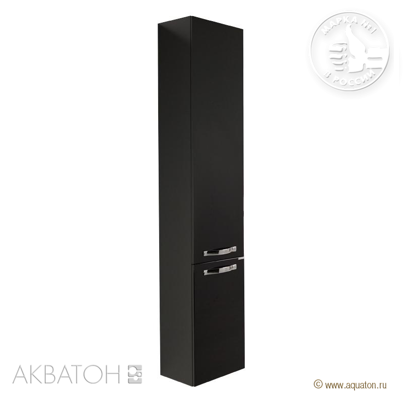 Шкаф-колонна подвесная Акватон Ария чёрный глянец в интернет-магазине Kingsan