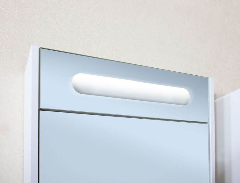 Зеркальный шкаф Бриклаер Палермо 55 белый в интернет-магазине Kingsan