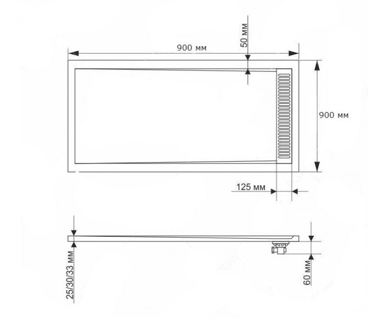 Душевой поддон RGW STМ-099G 90х90 в интернет-магазине Kingsan