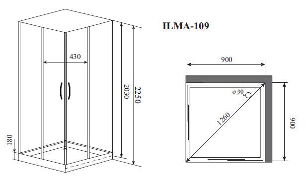 Душевая кабина Timo Premium ILMA-109