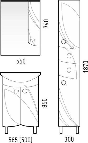 Тумба с раковиной Corozo Ультра Флора 55 SD-00000362 в интернет-магазине Kingsan