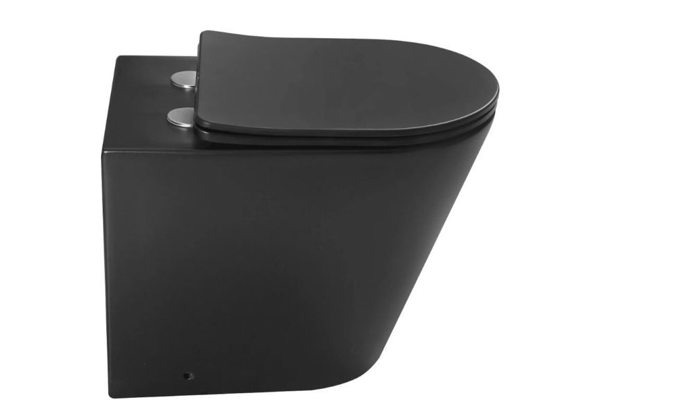 Приставной унтаз SantiLine черного цвета со стульчаком в комплекте SL-5020MB, фото
