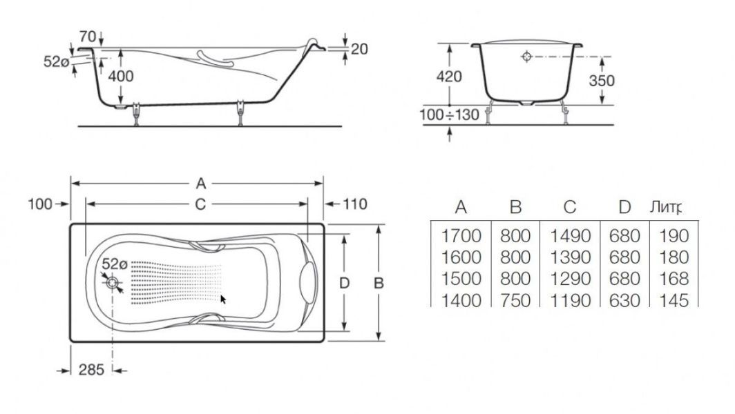 Чугунная ванна Roca Haiti 160x80 anti-slip 2330G000R в интернет-магазине Kingsan