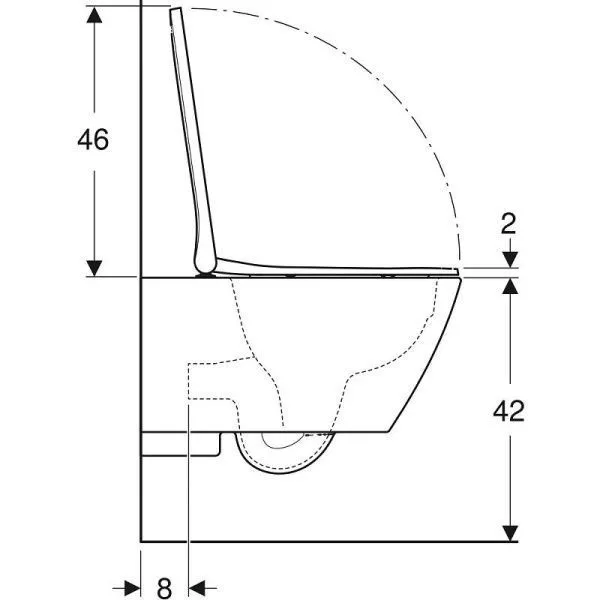 Комплект подвесной Geberit Smyle Square (унитаз  с сиденьем и крышкой, вертикальный смыв Rimfree, функция плавного опускания, белого цвета)
