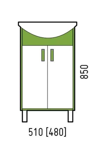 Тумба с раковиной Corozo Спектр 50, зеленая, Уют 50 в интернет-магазине Kingsan