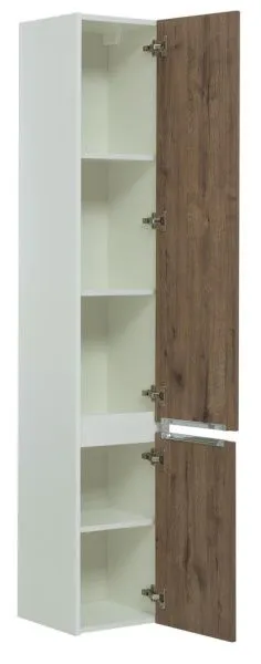 Шкаф-пенал для ванной Aquanet Клио 35 белый глянец/дуб Веллингтон в интернет-магазине Kingsan