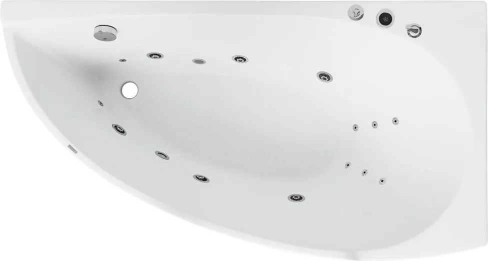 Угловая акриловая ванна с гидромассажем Акванет недорого, купить в Москве акриловую ванну Aquanet Augusta 170 на 90 R с доставкой на kingsan.ru

