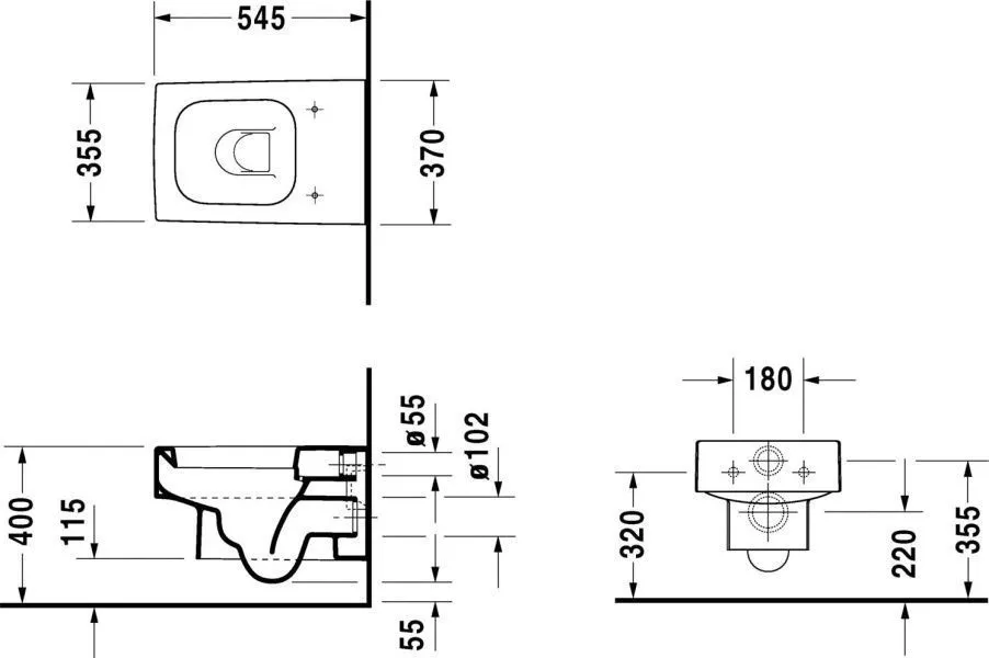 Унитаз подвесной Duravit Vero в стиле геометрического минимализма 2217090064
