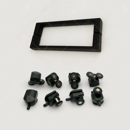Купить квадратный душевой уголок RGW CL-34 В 80x80 с алюминиевым профилем чёрного цвета с раздвижной двухстворчатой дверью и с неподвижным боковым стеклом из прозрачного закалённого безопасного стеклянного полотна с покрытием Easy Clean.