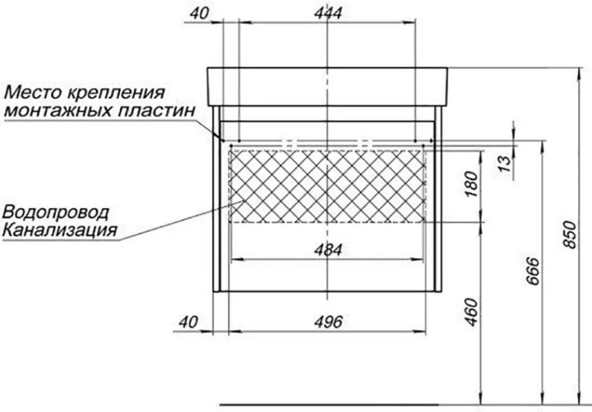 Тумба с раковиной Aquanet Nova Lite 60 дуб рустикальный (1 ящик) в интернет-магазине Kingsan